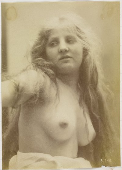 裸の女性モデルの研究、正面から見たバスト 作： Louis Bonnard