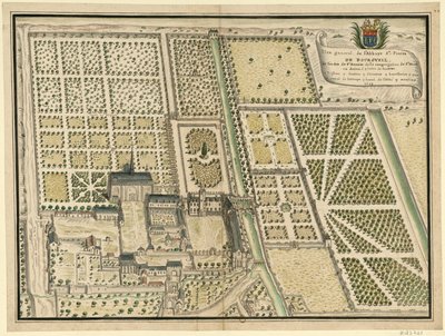 ブルグイユ修道院、全体計画 作： Louis Boudan