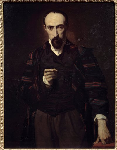 Achille Deveria（1800-1857）の肖像 画家・彫刻家。ルイ・ブーランジェ（1806-1867）の絵画 作： Louis Boulanger