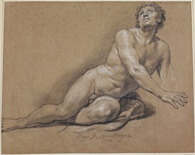 横たわる男性ヌード 作： Louis Boullongne the younger