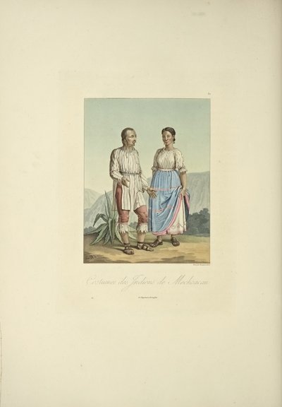 メチョアカン族の衣装（アレキサンダー・フォン・フンボルトとアイム・ボンプランの「Vues des Cordillères et Monumens des Peuples Indigènes de l