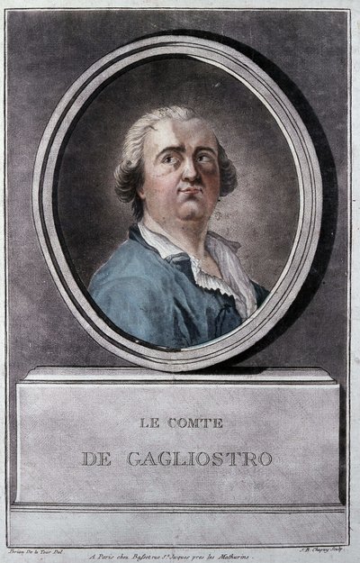 ジュゼッペ・バルサモ、このカリオストロ伯爵アレクサンダー（1743年～1795年）ブリオン・ド・ラ・トゥール作 作： Louis Brion de la Tour fils