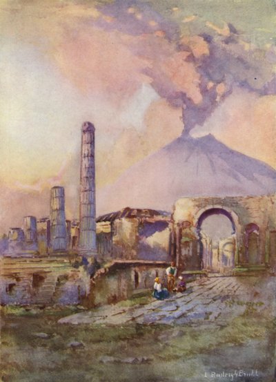 ポンペイ、ベスビオ、遠くに 作： Louis Burleigh Bruhl