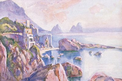 1930年頃、ハチンソン＆ソンが発行した、ハチンソンの絵のようなヨーロッパのカプリ島 作： Louis Burleigh Bruhl