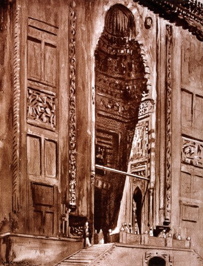 スルタンハッサンのモスクへの入り口、1928 作： Louis Cabanes