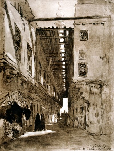 スーク、カイロ、1928 作： Louis Cabanes