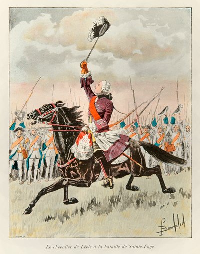 ボンブルド・ルイ（1862 - 1927）；1760年のサント・フォイの戦いでイギリス人と戦ったシュヴァリエ・ド・レヴィス（フランソワ・ガストン・ド・レヴィス 1719 - 1787）；ユージン・グエニンの新フランス史 - 1900 - Coll, Part. 作： Louis Charles Bombled