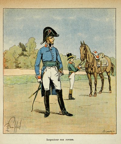 エマニュエル・デ・ラスカセス伯爵（1766-1842）の著書「聖ヘレネの記念碑」からボンブル・ルイ（1862-1927）が描いたイラスト。雑誌に掲載された検査官の肖像、個人蔵 作： Louis Charles Bombled