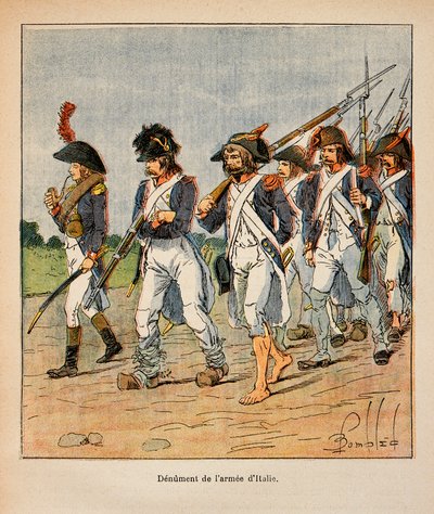 エマニュエル・ド・ラス・ケース伯爵（1766-1842）の著書『聖ヘレネの記念』からボンブル・ルイ（1862-1927）が描いたイラスト。イタリア国防軍のデニュエーション、個人蔵 作： Louis Charles Bombled
