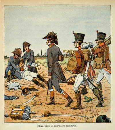 エマニュエル・ド・ラス・ケース伯爵（1766-1842）の著書『聖ヘレネの記念』に掲載されたボンブル・ルイ（1862-1927）のイラスト。大軍の軍医と看護師の肖像、個人蔵 作： Louis Charles Bombled