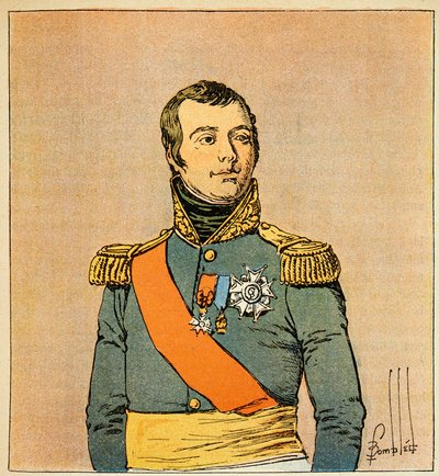 エマニュエル・ド・ラス・ケース伯爵（1766-1842）の著書『聖ヘレネの記念』に掲載されたボンブル・ルイ（1862-1927）のイラスト。タラント公爵エティエンヌ・マクドナルド(1765-1840)の肖像、個人蔵 作： Louis Charles Bombled