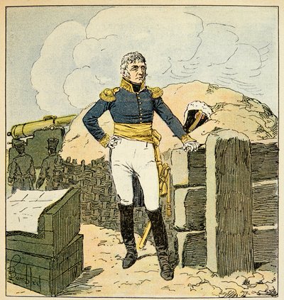 エマニュエル・ド・ラス・ケース伯爵（1766-1842）の著書『聖ヘレネの記念』に掲載されたボンブル・ルイ（1862-1927）のイラスト。ダンツィヒ公フランソワ・ジョセフ・ルフェーヴル（1755-1820）の牧童の肖像、個人蔵 作： Louis Charles Bombled