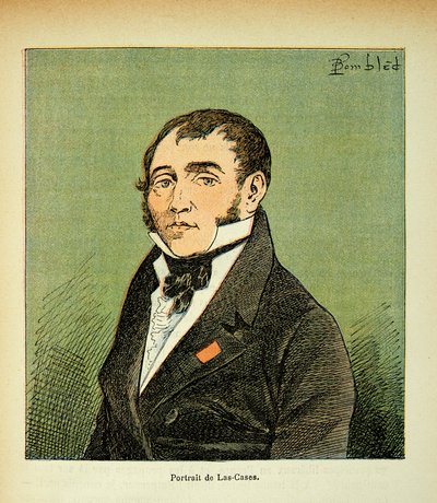 エマニュエル・ド・ラス・ケース伯爵（1766-1842）の著書「サント・ヘレネの記念碑」に掲載されたボンブル・ルイ（1862-1927）のイラスト。ラス・ケースの肖像、個人蔵 作： Louis Charles Bombled
