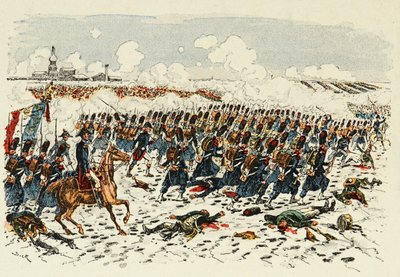イラストは、ディック・デ・ロンレイの逸話をルイ・ボンブルド（1862-1927）が描いた書籍「The Heros of the century」から引用したものです。 作： Louis Charles Bombled