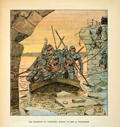 Eugene Sergent, dit Grenest著、Louis Bombled（1862-1927）画の「ロワールの軍隊」（独仏戦争、1870-1871年のキャンペーン）。Vendeeの独仏射手の司令官であるカテリノー将軍は、12月にLoireをChateauneufに渡した 作： Louis Charles Bombled