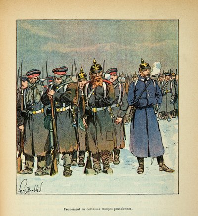 ルイ・ボンブルド（1862-1927）が挿絵を描いたグルネストことウジェーヌ・セルジェントの「ロワールの軍隊」（独仏戦争、1870年から1871年のキャンペーン）。1870年のプロシア軍の減衰、個人蔵 作： Louis Charles Bombled