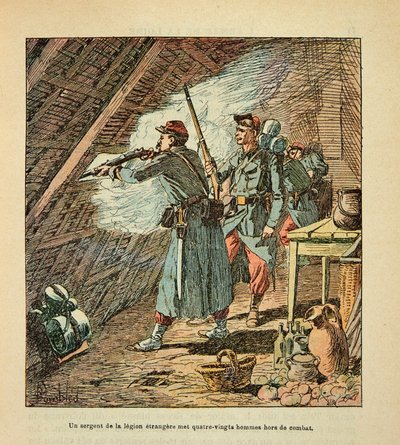 ルイ・ボンブルド（1862-1927）が絵を描いたグルネストことユージン・セルジェントの「ロワールの軍隊」（独仏戦争、1870-1871年のキャンペーン）。オルレアンの戦い（10月11日 作： Louis Charles Bombled