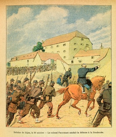 ルイ・ボンブルド（1862-1927）が描いたユージン・セルジュ（グレネスト）の東部軍（独仏戦争、1870-1871年のキャンペーン）。10月30日のDijon市の防衛戦 作： Louis Charles Bombled
