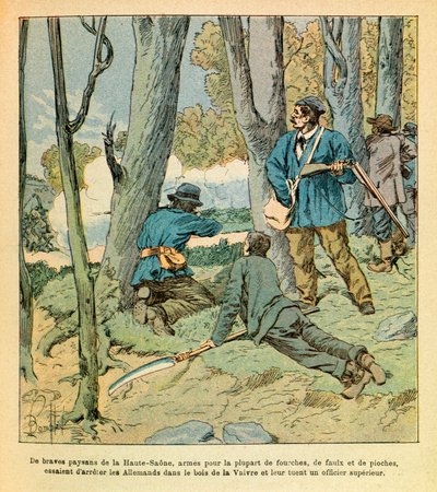 ルイ・ボンブルド（1862-1927）が描いた、グルネストと呼ばれるユージン・セルジュの東部軍（独仏戦争、1870-1871年のキャンペーン）。10月25日、Seveuveにて 作： Louis Charles Bombled