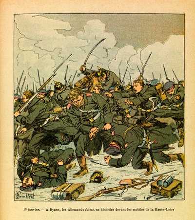 ルイ・ボンブルド（1862-1927）が描いた、グルネストと呼ばれるユージン・セルジュの東部軍（独仏戦争、1870-1871年のキャンペーン）。1月18日 作： Louis Charles Bombled