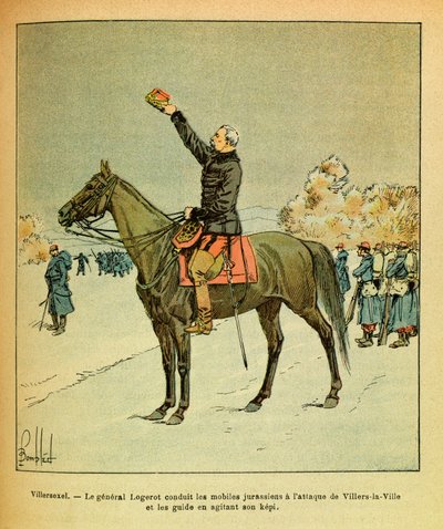 ルイ・ボンブルド（1862-1927）が描いた、グルネストと呼ばれるユージン・セルジュの東部軍（独仏戦争、1870-1871年のキャンペーン）。Villersexelの戦い、1871年1月、Logerot将軍はJurassianの機動部隊を率いてVillers La Ville anの攻撃に参加。 作： Louis Charles Bombled