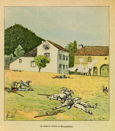 ルイ・ボンブルド（1862-1927）が描いたグルネストと呼ばれるユージン・セルジュの東部軍（独仏戦争、1870-1871年のキャンペーン）：1870年10月のノンパテリーズの戦いでのふるいにかけられた家、プライベート・コレクション 作： Louis Charles Bombled