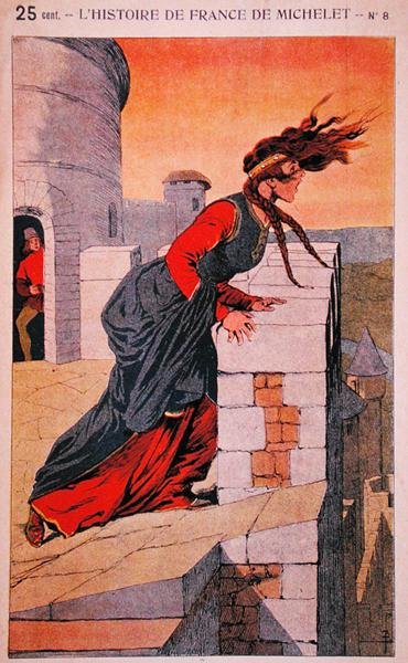 ジュール・ミシュレ（1798-1874）の『フランス史』からの挿絵「妖精メリュジーヌの物語」1900年頃（カラーリトグラフ 作： Louis Charles Bombled