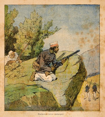 Henri Galli dit Galllichet (1854-1922)著、Louis Bombled (1862-1927)絵による「マダガスカルの戦争-1885-1895年のフランス遠征の逸話」：Hovas Ambushes, Private Collection 作： Louis Charles Bombled