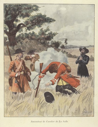 1687年、ルネロバートカベリエデラサールの殺害 作： Louis Charles Bombled