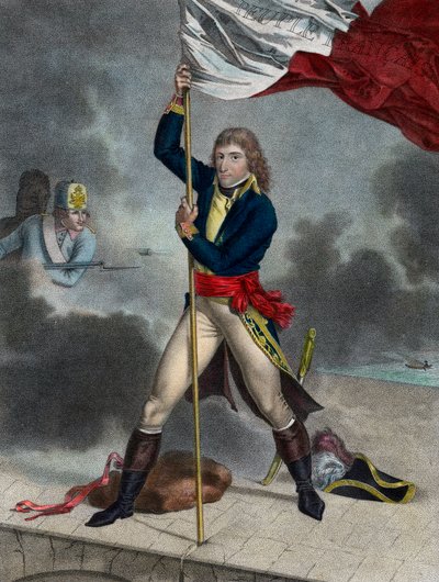 アルコレ橋の戦いでのナポレオン・ボナパルト（1796年11月） - アルコレ橋に旗を立てるイタリア軍総司令官ブオナパルト（1796年） - ルイ・シャルル・ルオットの彫刻作品 作： Louis Charles Ruotte