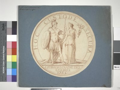 メダルデザイン、戦争と平和：HOC CUSTODE SECURA 作： Louis Claude (attr. to) Vassé