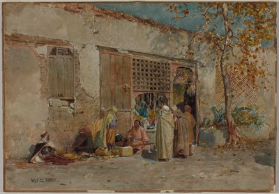 モロッコのシーン、c。 1871年。 作： Louis Comfort Tiffany