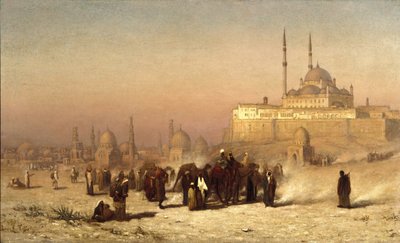 新旧カイロ、モハメッドアリのシタデルモスク、マメルークの墓の間の道 作： Louis Comfort Tiffany
