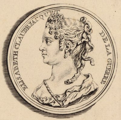 La Guerre 1665-1729の作曲家Elisabeth Claude Jacquetの肖像。 作： Louis Crepy