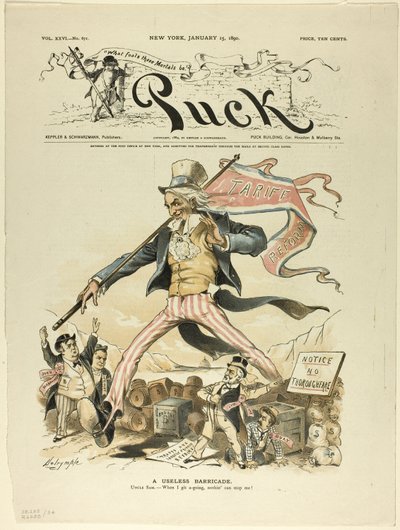 役に立たないバリケード、パックより 作： Louis Dalrymple