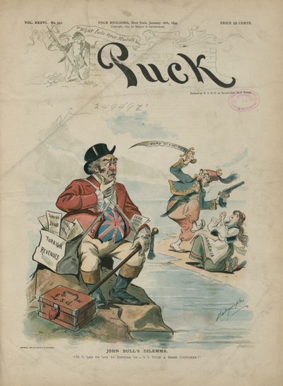 ジョン・ブルのジレンマ、パック・マガジン 作： Louis Dalrymple