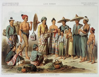 1870年頃のラオス人の人口、フランシス・ガルニエの「インドシナ探索の旅1866-1868」より 作： Louis Delaporte