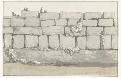古代都市マンドゥリアの古代寺院の外壁の外観 Structure extérieure du mur extérieur de láncienne Mandurie イタリアの航海、シチリアとマルテの航海 - 1778年（シリーズタイトル） 作： Louis Ducros