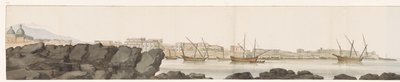 カターニア港の眺め Vue du Port de Catane (オブジェクトのタイトル) イタリアの航海、シチリアとマルテの航海 - 1778年（シリーズタイトル） 作： Louis Ducros