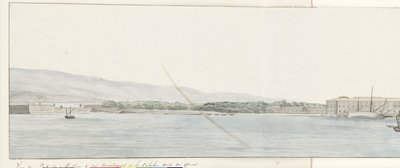 Gezicht op Haven van Messina en bergen van Calabrië vanaf kade 岸壁から撮影したメッシーナ港とカラブリアの山々の眺め (オブジェクトのタイトル) イタリア、シチリア、マルタの旅 - 1778 (シリーズタイトル) 作： Louis Ducros