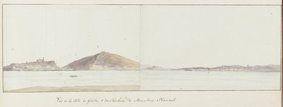 Gezicht op kust van Gaeta en mausoleum van Munatius Plancus (Lucio Munazio Planco) Vue de la côte de Gaëta, & du Tombeau de Munatius Plancus (オブジェクトのタイトル) イタリア、シチリア、マルテ島の航海 - 1778年（シリーズタイトル） 作： Louis Ducros