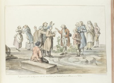 ツアーグループのガイドと一緒にエトナ山に行くラバの運転手との交渉 Dispute de notre antiquarie avec les muletiers qui devaient nous conduire à L