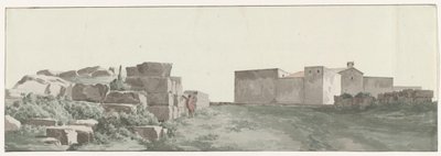 Profiel van de binnenmuren en buitenmuren van de oude stad Manduria 古代マンドゥリアの内壁と外壁のプロファイル (オブジェクトのタイトル) イタリア、シチリア、マルタの旅 - 1778 (シリーズタイトル) 作： Louis Ducros
