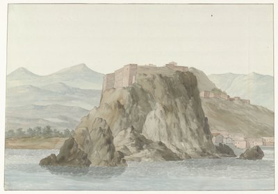 北側の海から見たカラブリア地方の岩とシッラの町 Rocher & Ville de Scilla and Calabre; vue Prize en mer, du côté du Nord (オブジェクトのタイトル) イタリアの航海、シチリアとマルテの航海 - 1778年（シリーズタイトル） 作： Louis Ducros