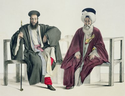 ティエリー兄弟によって刻まれたギリシャの司祭とトルコ人、1825 作： Louis Dupré