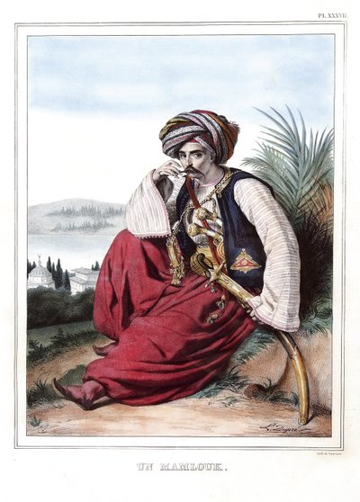 ダヴィッドの弟子であるルイ・デュプレ（1789-1837）による「アテネとコンスタンティノープルへの旅」（1825年）に収録された、自然のままの場所に描かれたギリシャとオスマン帝国の肖像画、景色、衣装のコレクション。 作： Louis Dupré