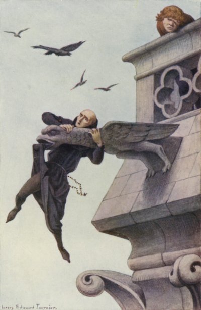 彼は必死のグリップでガーゴイルに固執した 作： Louis Edouard Paul Fournier