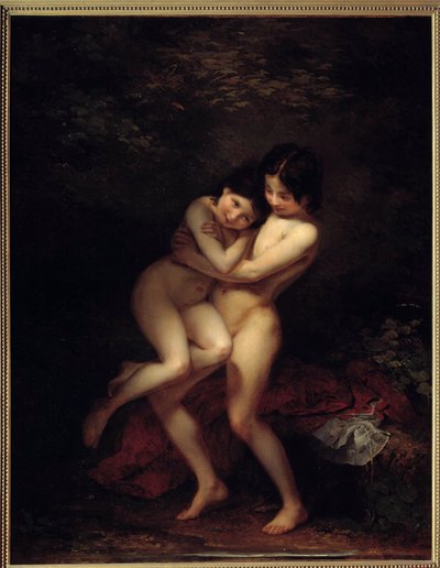 浴場の人々 ルイ・エドゥアール・リウール（1790-1855）の絵画 1831年 アミアン、ピカルディ美術館 作： Louis Edouard Rioult