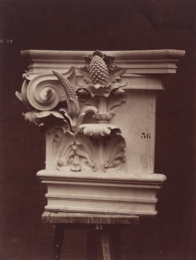 パリのオペラ座の装飾彫刻 (柱の詳細) 作： Louis Emile Durandelle