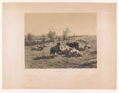牧草地の羊 Les moutons (オブジェクトのタイトル) 作： Louis Emmanuel Soulange Teissier